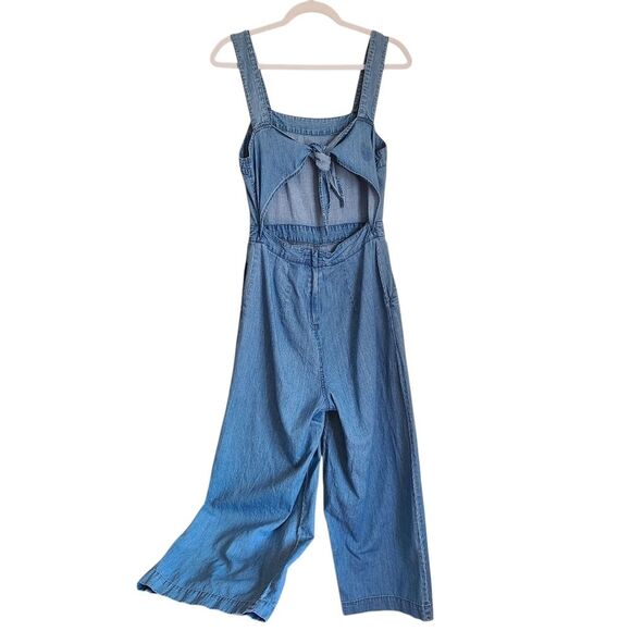 madewell denim apron bow-back jumpsuit womens size 2 - Picture 3 of 8